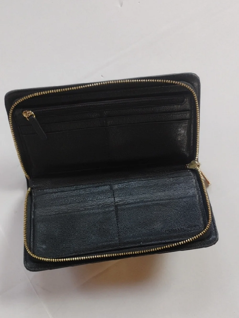 Michael Kors Black Wallet with Gold MK Medallion